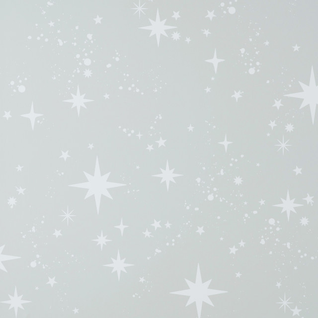 Grey Scattered Stars Peel & Stick Wallpaper, Swatch - Contemporary