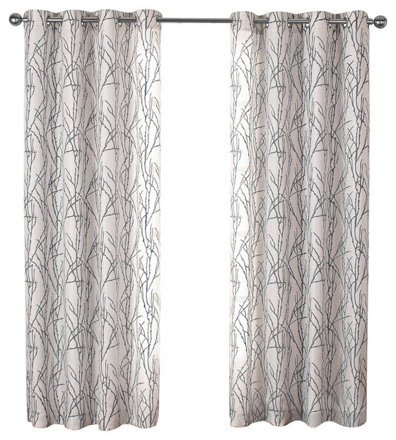 Curtain Panel Set Of 2 Black Pearl 54 X63 Contemporary