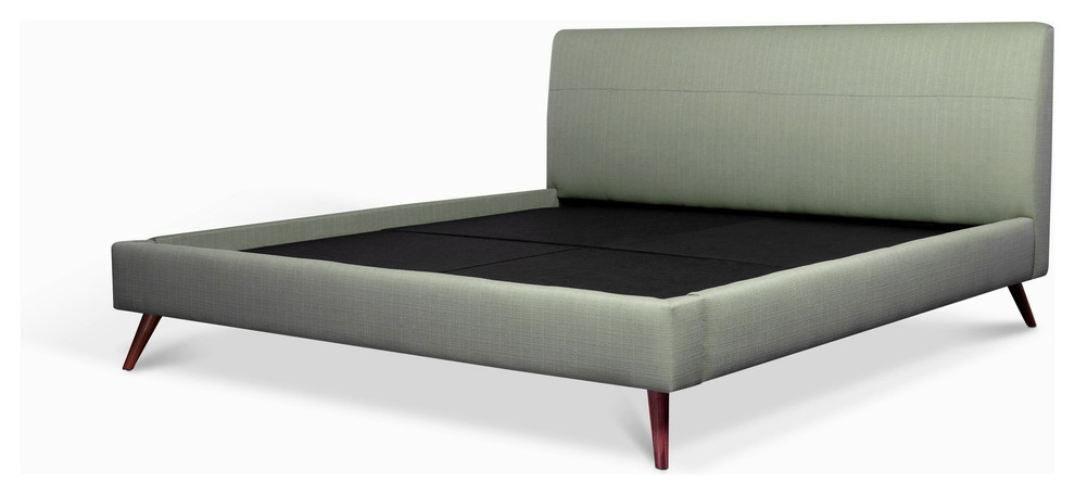 TrueModern Dane Calvin Mouse Fabric Platform Bed, Queen