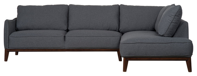 Kendall Modern Sectional Sofa, Dark Grey, Right-Hand Facing