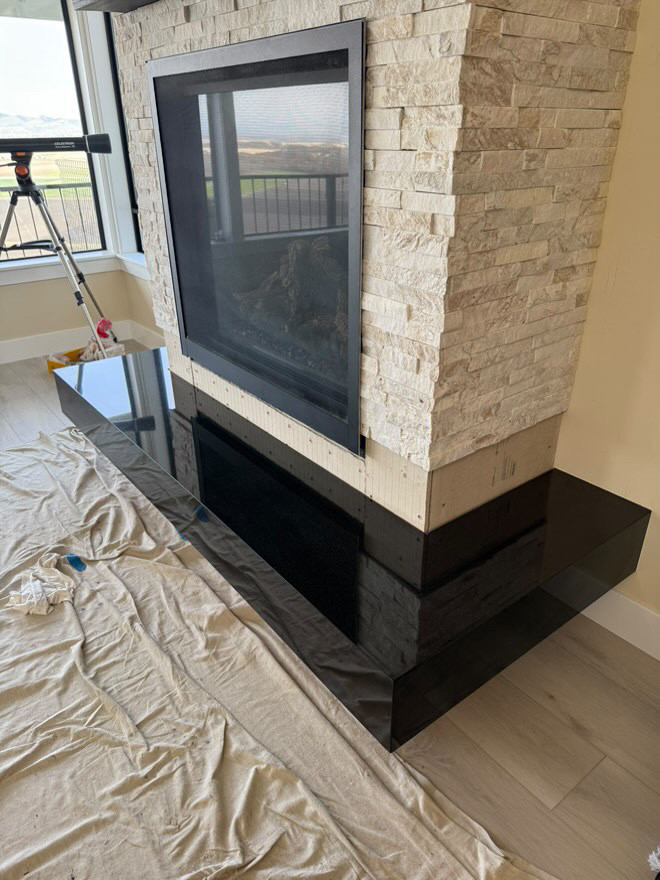 Black Granite Hearth