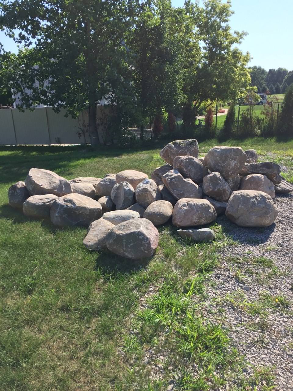 Custom Boulder Retaining Wall