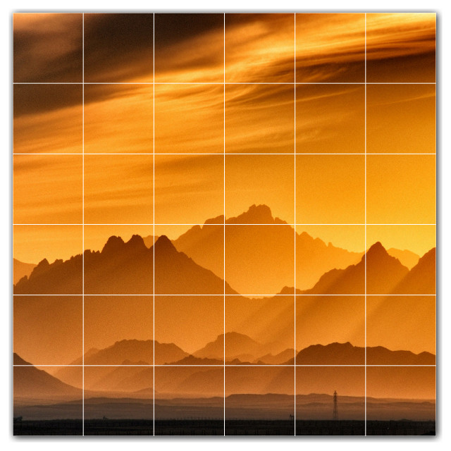 Mountains Ceramic Tile Wall Mural HZ500885, 48" Wide x 48" High
