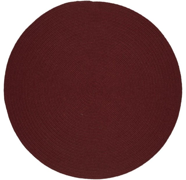 Solid Wool Rug Red Wine Contemporary Area Rugs By Bisonoffice Solid Wool Rug Red Wine 10 Round