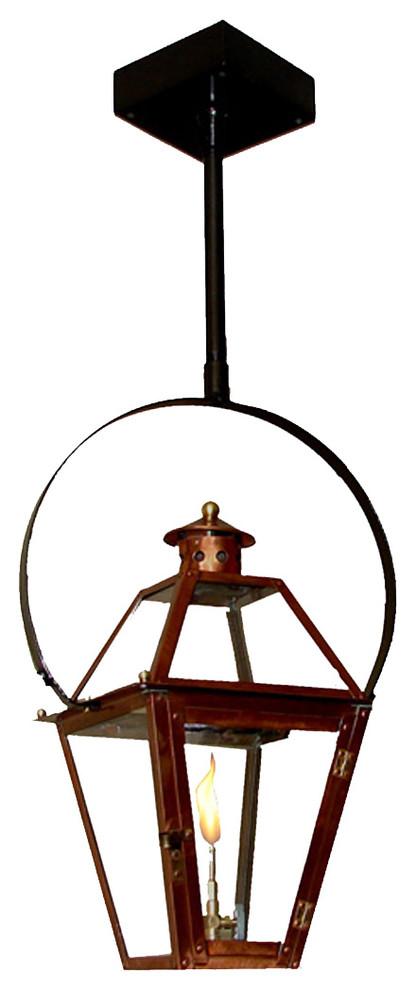 French Quarter Copper Lantern, New Bronze(brown Color), 21", Classic Yoke, Natur