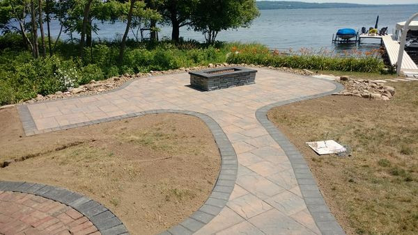 Patio with gas fire pit