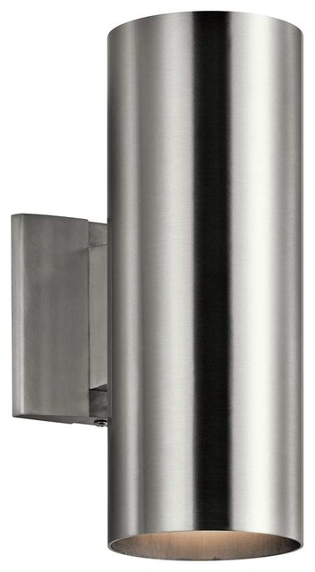 Kichler Lighting 9244 Cans And Bullets Outdoor Wall Sconce Kichler 9244ba Outdoor Wall Light Brushed Aluminum Transitional Lights