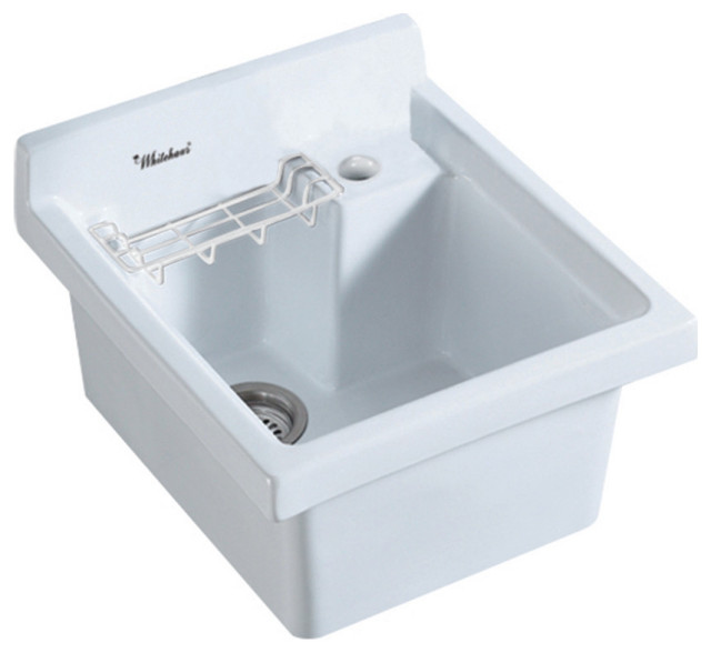Whitehaus WH47460 Rectangular Basin 233/4" DropIn Single Utility Sinks by Houzz