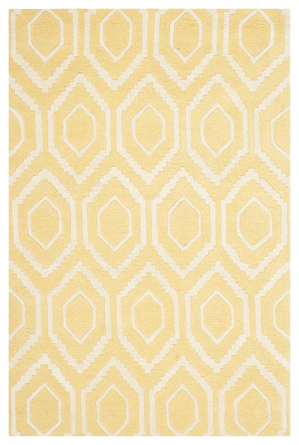 Essex Hand-Tufted Area Rug, Light Gold and Ivory, 121x182 cm
