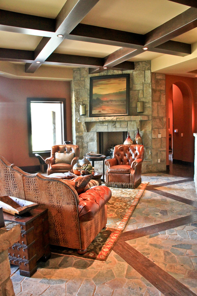 This is an example of a traditional family room in Indianapolis.