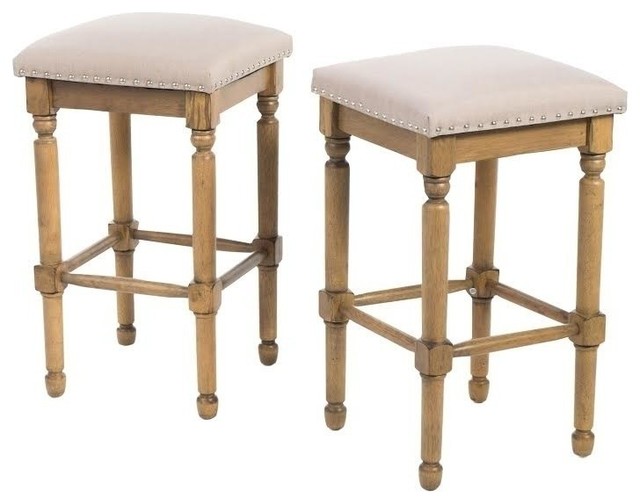 Gdf Studio Piogor Transitional Style Light Taupe Fabric Counter Gdf Studio Piogor Transitional Style Light Taupe Fabric Counter Stools Set Of 2