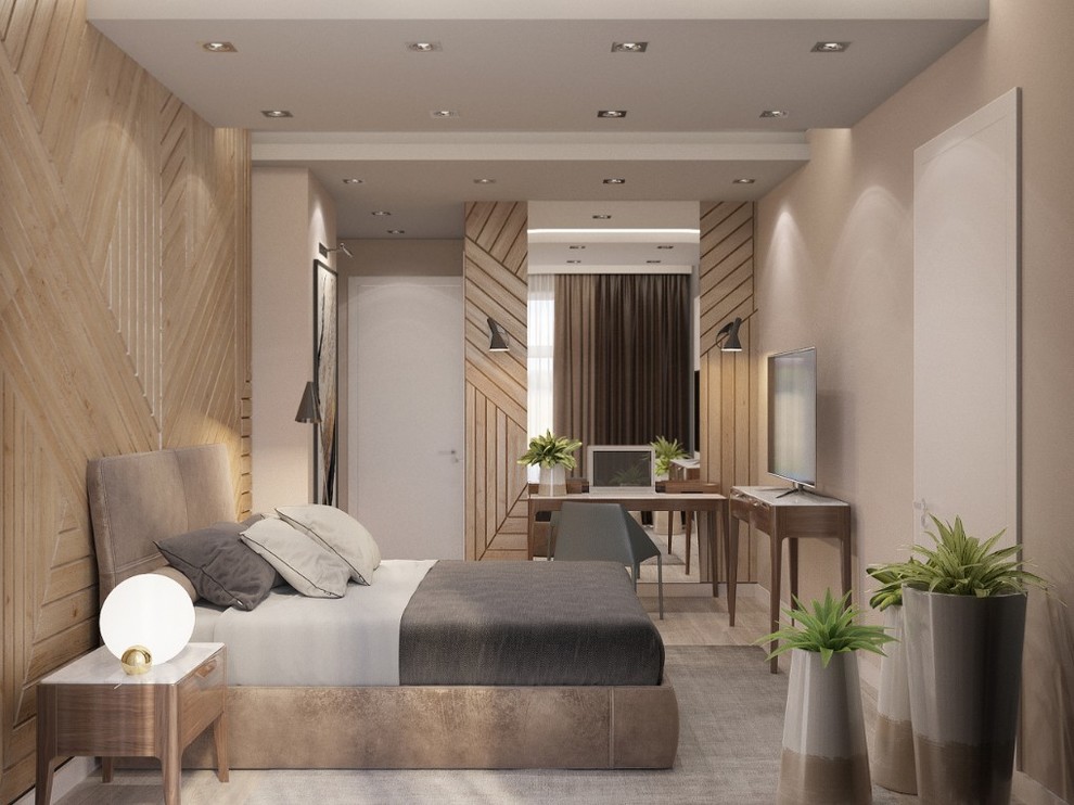 Современный интерьер загородного дома - спальня