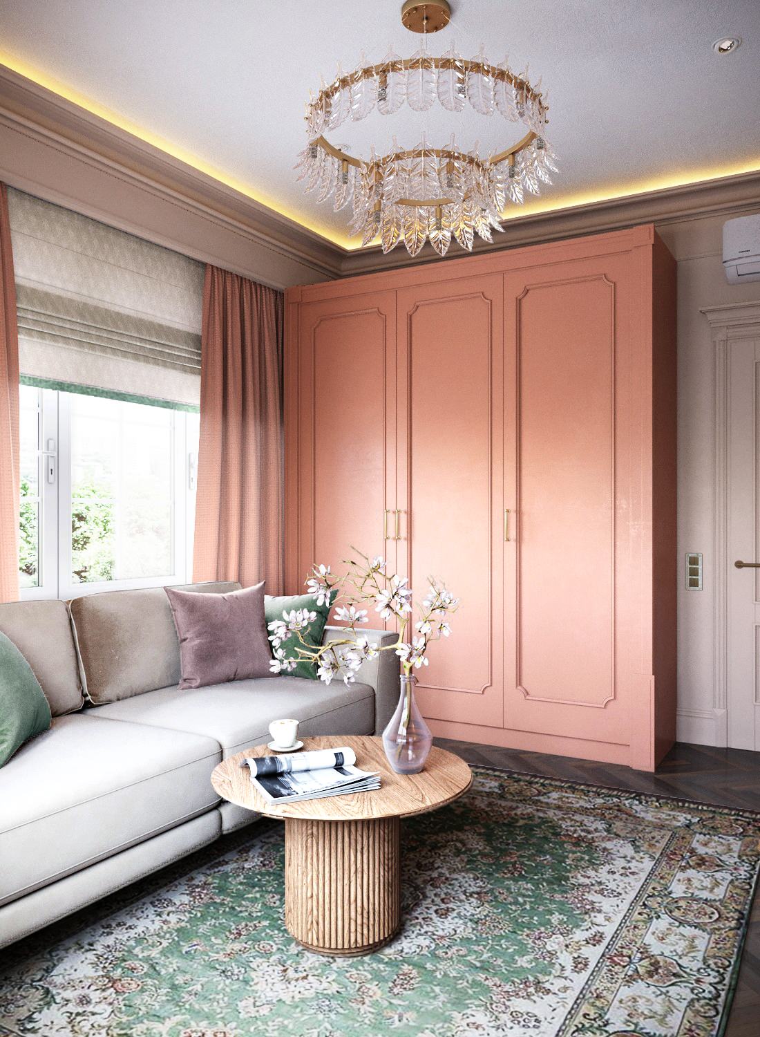 Кораллово-оливковый микс