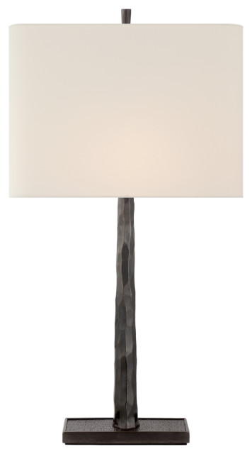 Lyric Branch Table Lamp in Bronze with Linen Shade
