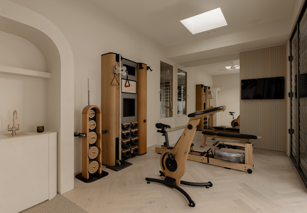 Photo of a beach style home gym in Central Coast.