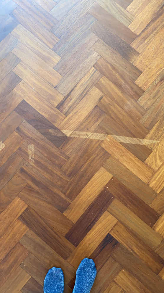 Don't use tape on wood floors