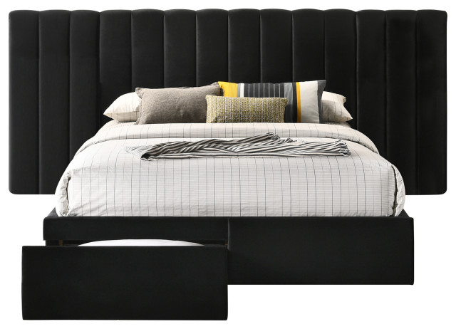 Faro Velvet Bed Frame With Extra Wide, How Wide Should A Full Size Headboard Be