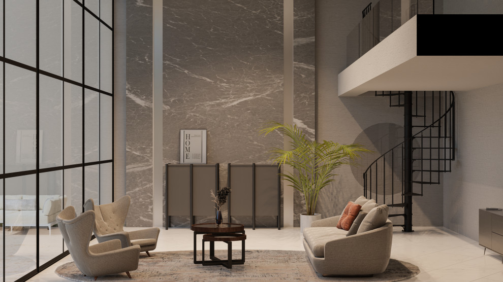 Living Moderno con Soppalco e Design Aperto - Modern - Family Room ...