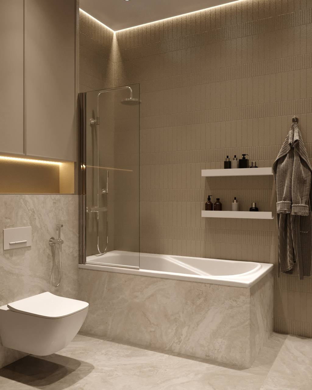 Современный интерьер в нюдовых тонах