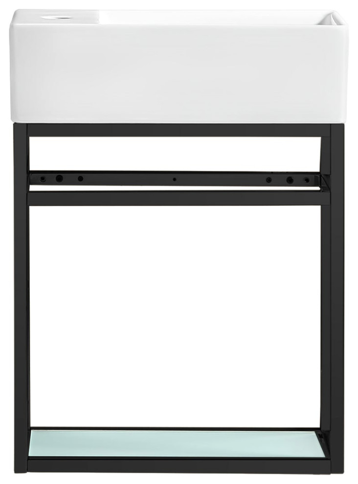 Pierre 19.5 Single, Metal Frame, Open Shelf, Bathroom Vanity