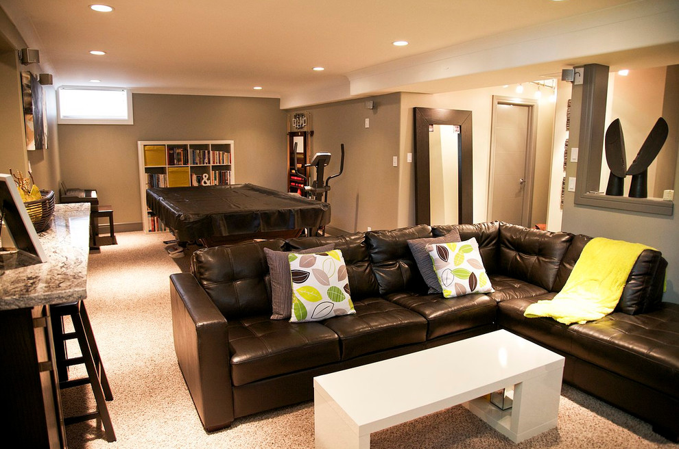 This is an example of a transitional basement in Calgary.