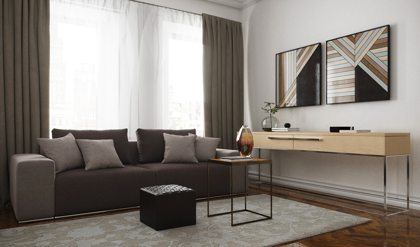 Гостиная в квартире 77кв.м