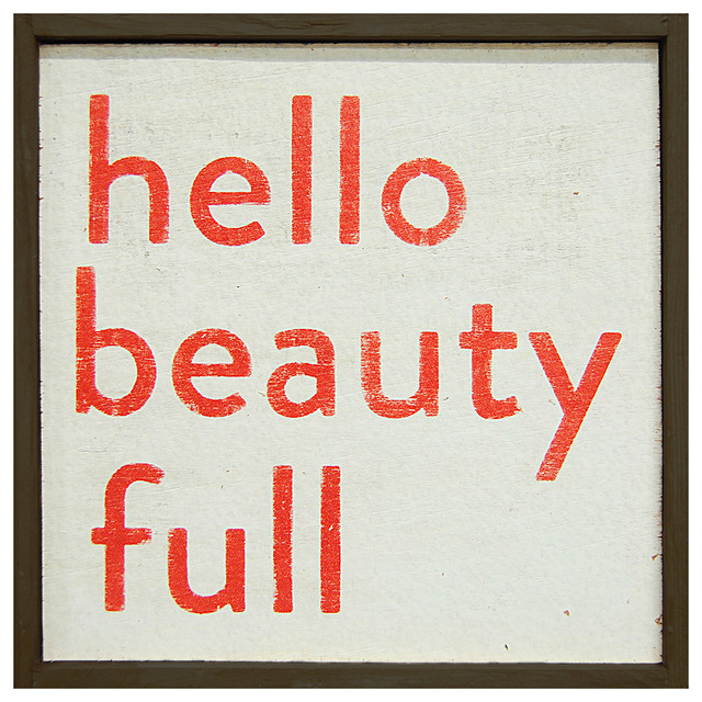 Hello Beauty Full' Simplicity Vintage Reclaimed Wood Wall Art - Small