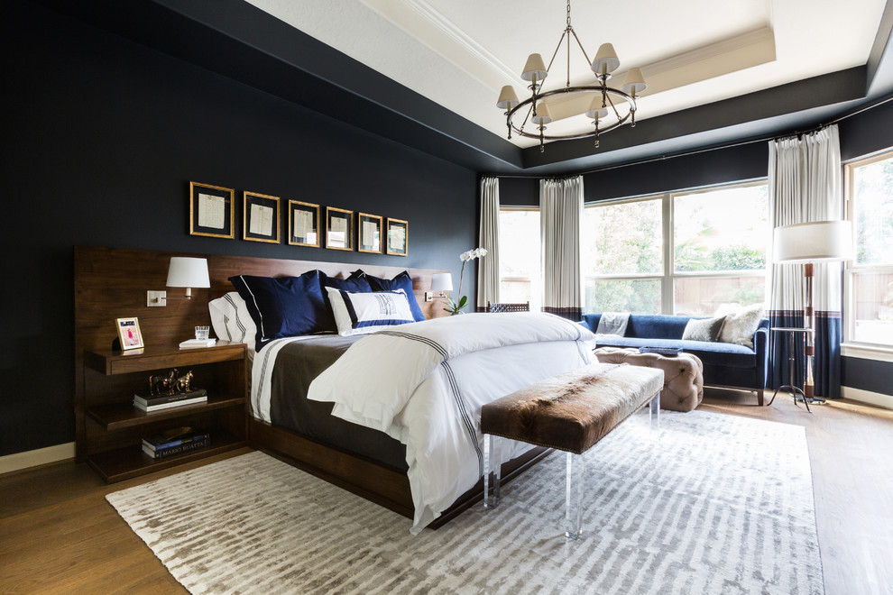 Inspiration for a transitional bedroom in Houston.