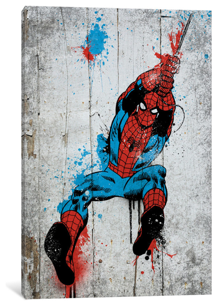 "Marvel Comic Book: Spider-Man Spray Paint" by Marvel Comics, 18x12x0.75"