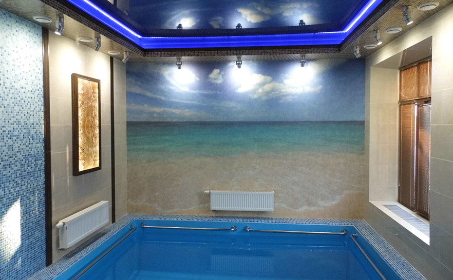 Интерьер банного комплекса с бассейном, Казань