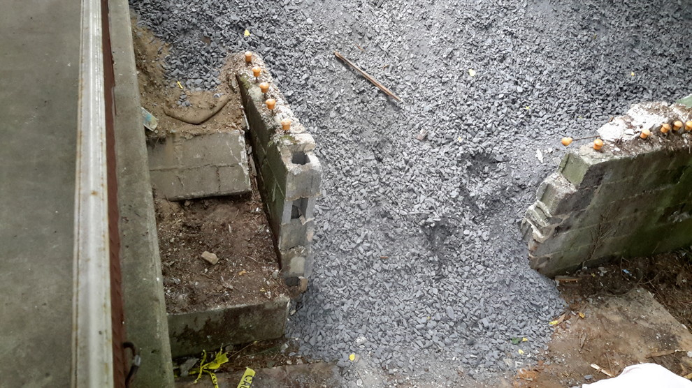 Failing Concrete Block Wall