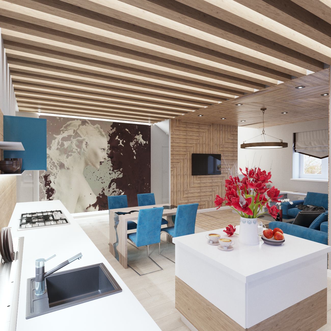 Кухня - гостиная "Light mix"