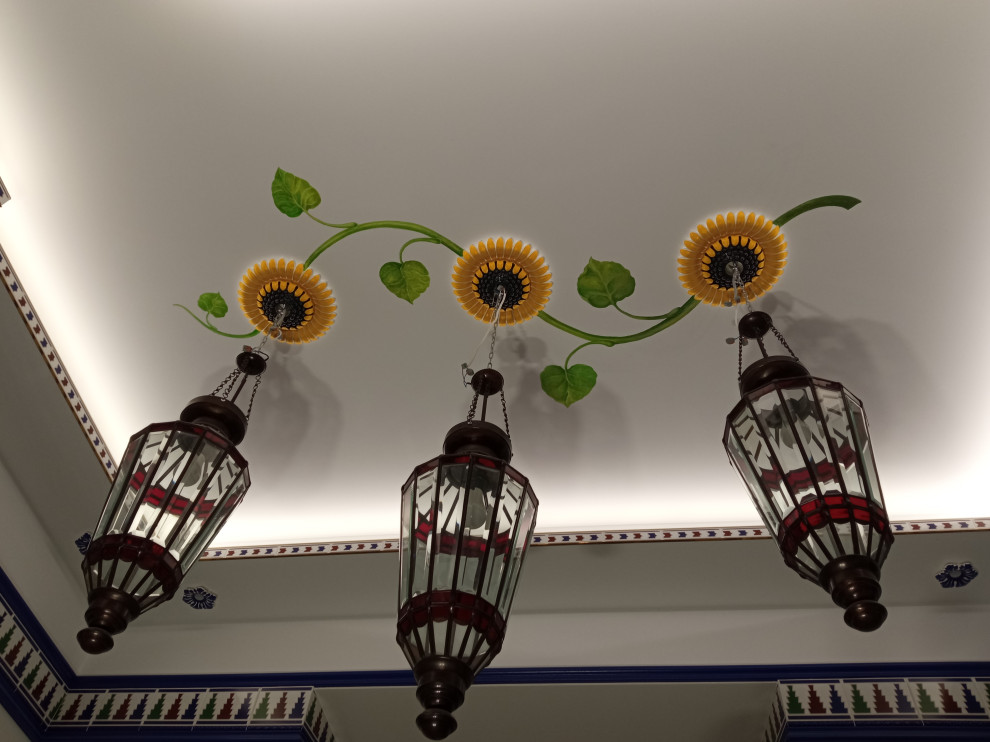 Роспись потолка на кухне