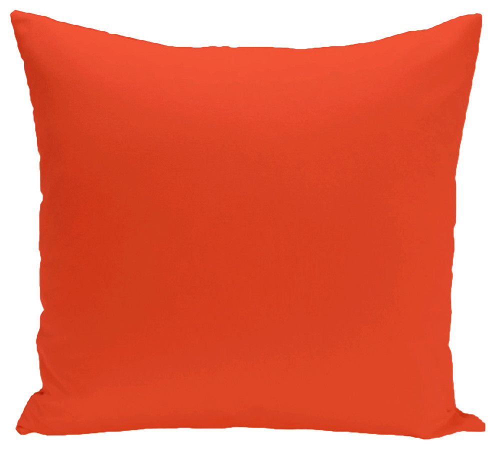 Solid Print Pillow, Orange, 16"x16"