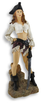 Perilous Lady Pirate With Cutlass Statue 21 inch