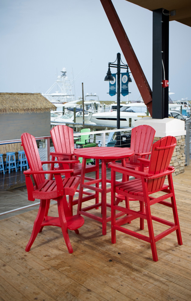 This is an example of a mid-sized beach style rooftop deck in Other with no cover.