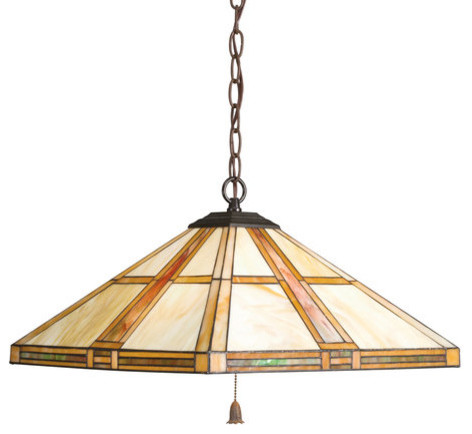 Kichler 65069 Tarlton 3 Light Indoor Pendant With Pyramid-Shaped Glass Shade