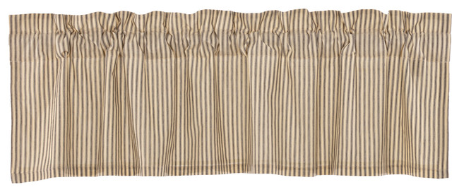 Farmhouse Kitchen Curtains Miller Farm Ticking Stripe Valance Rod