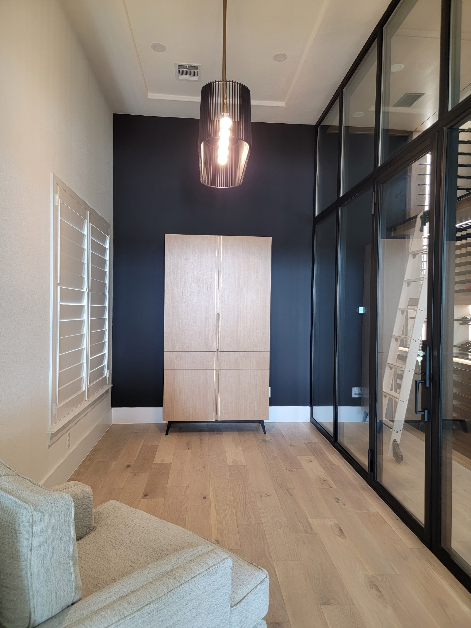 CUSTOM MODERN GLASSWARE CABINET