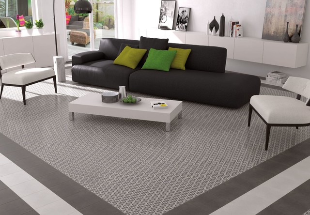 Feature Floor TIles amerikansk-craftsman-vardagsrum