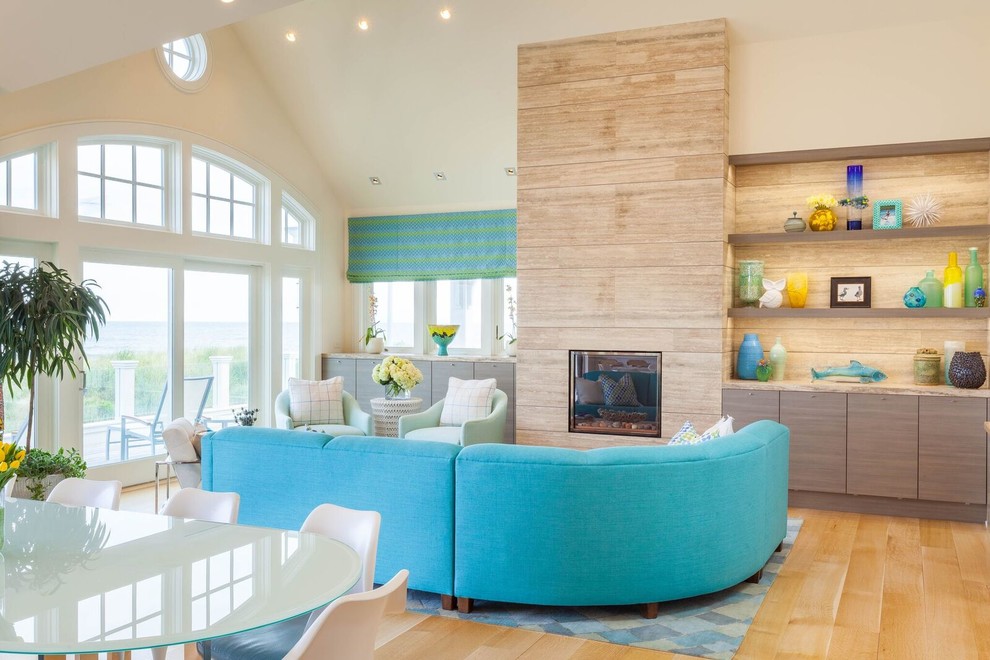 Stone Harbor Modern - Beach style living room photo in Philadelphia