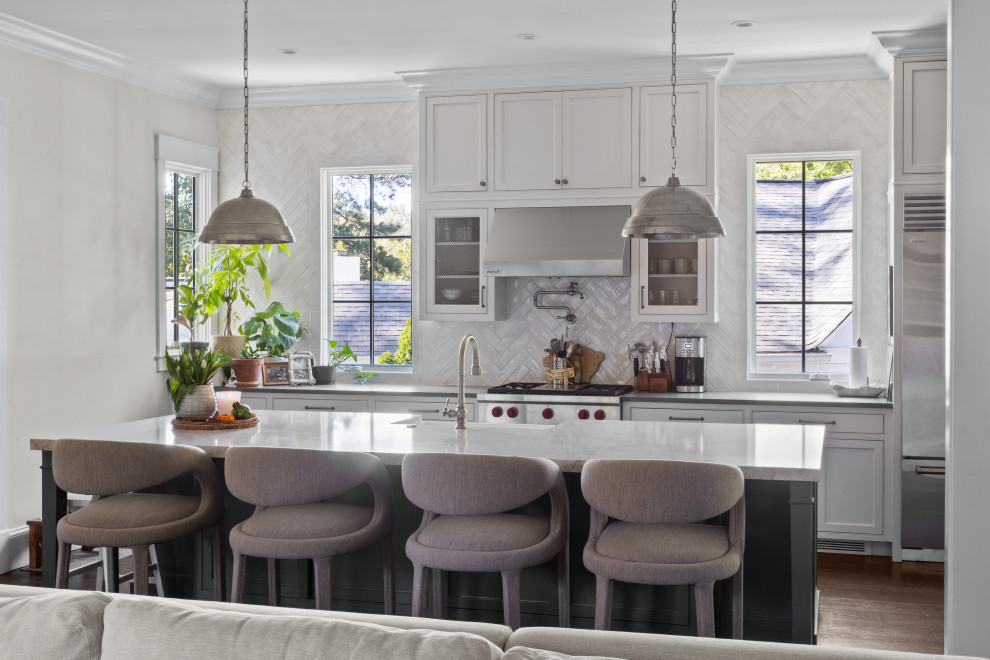 Example of a transitional kitchen design in Atlanta