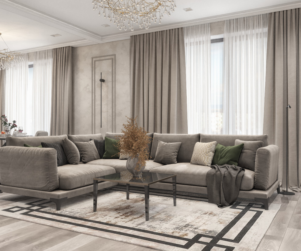 Квартира в эко-квартале Flora&Fauna (кухня-гостиная)