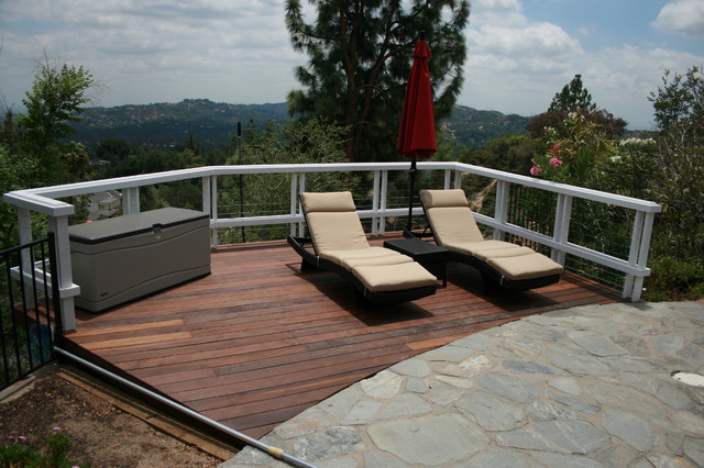 Ipe Hillside decks mid-century-pools