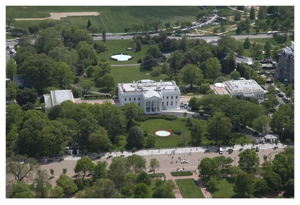 "Aerial view of the White House, Washington, D.C." Paper Art, 62"x42"