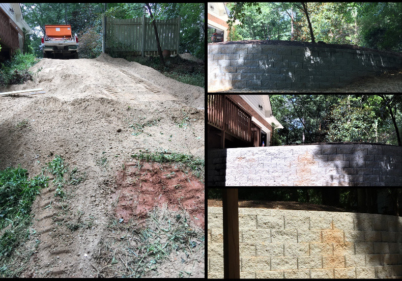 Concrete Driveway, Concrete Walk, Concrete Pad, Modular Concrete Block Wall, Sod