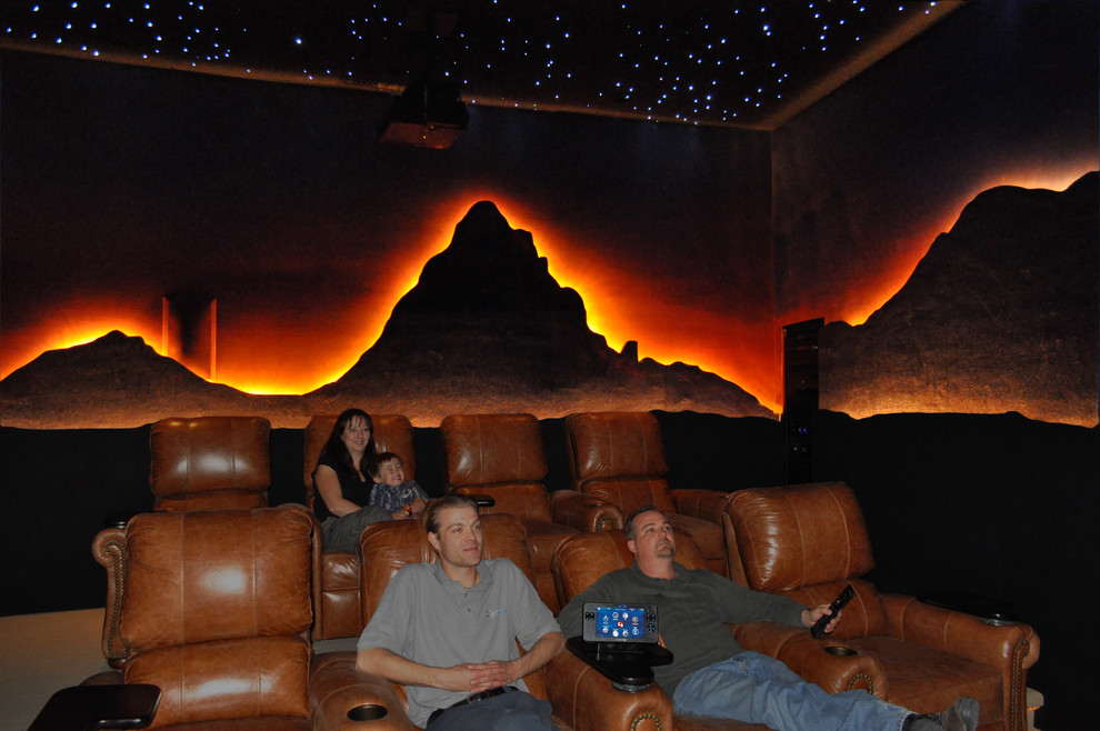 Inspiration for a traditional home theatre in Phoenix.