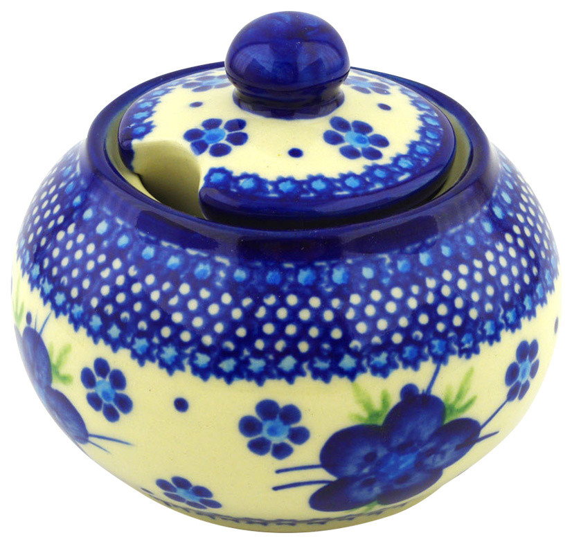 Polmedia Polish Pottery 12 oz. Stoneware Sugar Bowl Traditional
