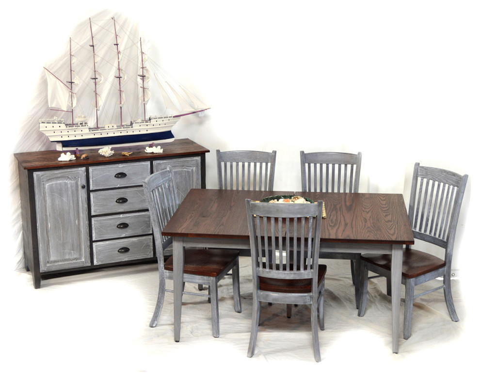 shaker table, carlisle side chairs