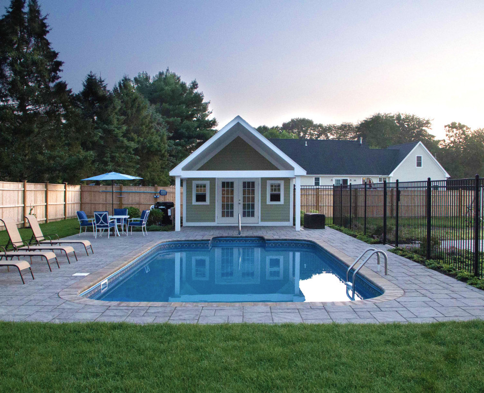 Pool - mid-sized coastal pool idea in Providence
